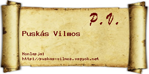 Puskás Vilmos névjegykártya