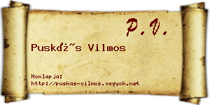 Puskás Vilmos névjegykártya