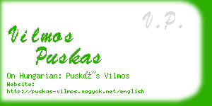 vilmos puskas business card